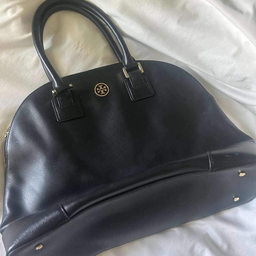 Tory Burch Black Leather Dome Bag